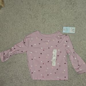 Cat & Jack Purple Heart Long Sleeve Tee
